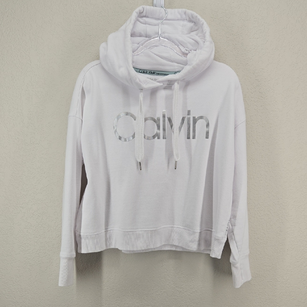 Calvin Klein Performance White Hoodie Size Large